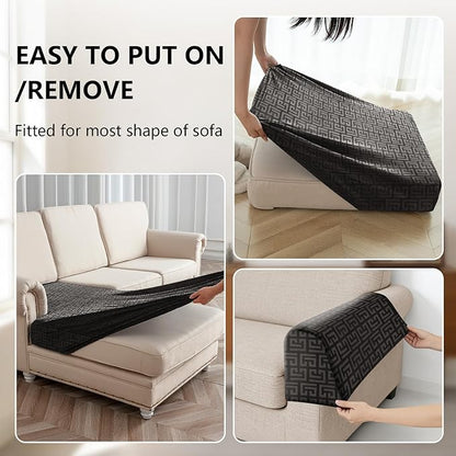 UNBBRRL 10 Pieces Stretch Sofa Cushion Covers - Image 4