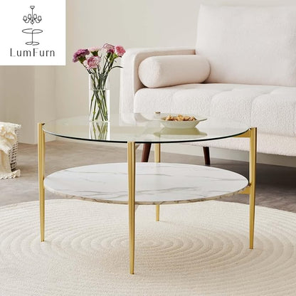 LumFurn Round Coffee Table for Living Room, Mid-Century Modern Design, D30 x H17 - Image 6