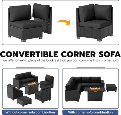Patio Furniture Set, Wide Armrest Outdoor Furniture Set - Image 4