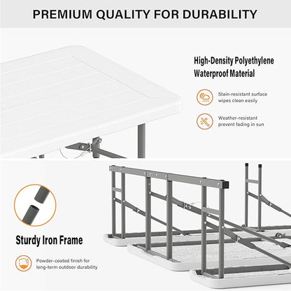 VINGLI Folding Picnic Table and Bench Set, Portable Outdoor Dining Furniture - Image 6