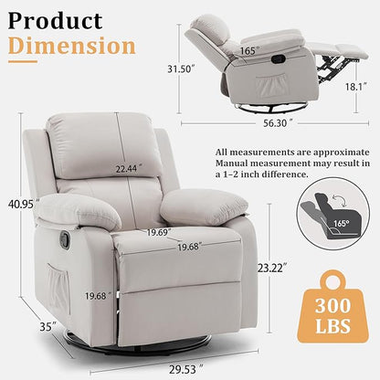 Korser Recliner Chair, 360 Swivel Rocker Chair - Image 2