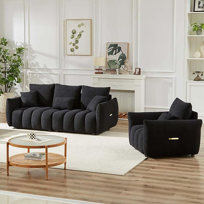 Antetek Teddy Sofa Set for Living Room, Modern Deep Seat Sofa Chair and - Image 5