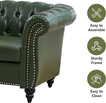 QHITTY 2 Piece Living Room Set, Sectional Chesterfield Sofa Contemporary - Image 3