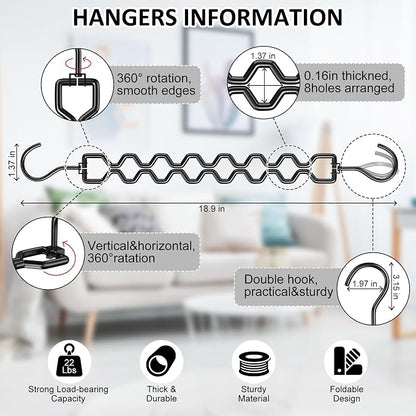 Space Saving Hangers for Clothes 3 Pack, Sturdy Metal Hangers Heavy Duty Magic - Image 4