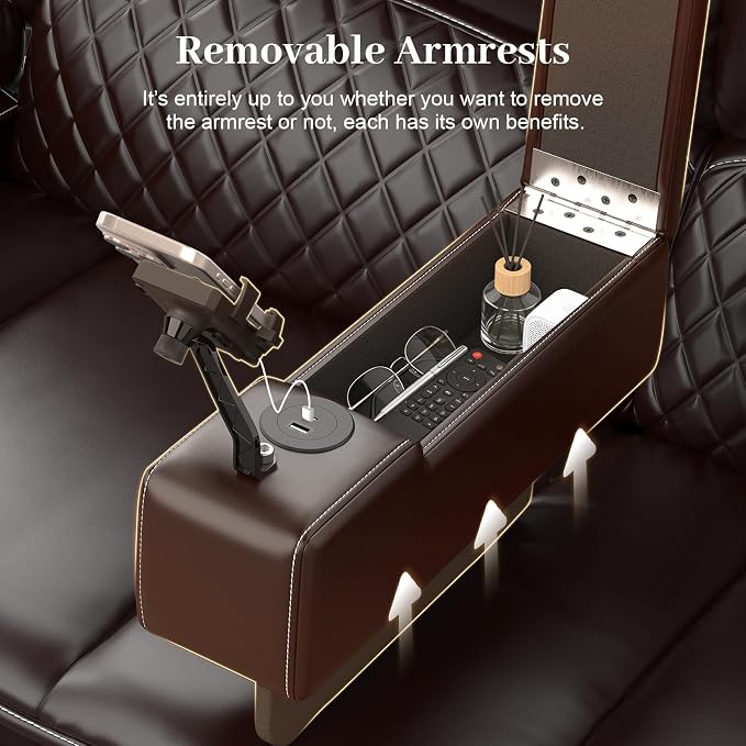 Yolsali 3-Seater Recliner Sofa, Manual Reclining Couch - Image 5