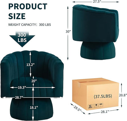 Swivel Accent Barrel Chair Set of 2- Cute Comfy Small Round 360° Arm Chair - Image 2