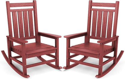 SERWALL Oversized Outdoor Rocking Chair Set of 2, HDPE Rocker by SERWALL