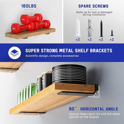 Goovilla Shelf Bracket, Heavy Duty Floating Shelf Brackets 6 inch Long - Image 3