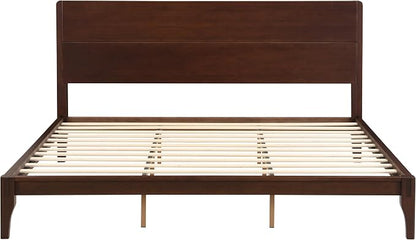 Merax King Size Bamboo Platform Bed, Mid-Century Modern Bed Frame - Image 6