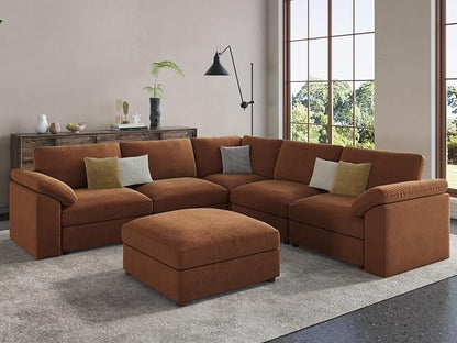 EASE MOOSE Sectional Modular Sofa, Luxury FSC Certified Chenille Comfty Deep - Image 5