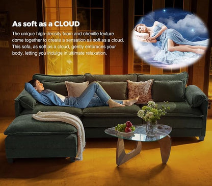 ELUCHANG 116" Luxury Modular Sectional Sofa, Comfy Deep Seat Cloud Couch - Image 4