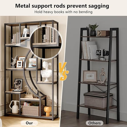 HolliWill 70.8" Tall Bookshelf Set of 2, Etagere Bookcase - Image 5