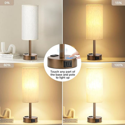 Fenmzee Brown Bedside Table Lamp - Image 3