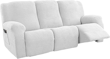 5-Piece Recliner Sofa Covers, Stretch Geometric Strokes Jacquard Recliner Sofa by Unknown