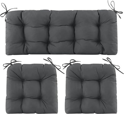 Wicker Chair Cushions of 3 Pieces, Waterproof Cushions by Aegisun