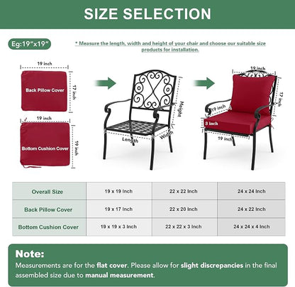Summsun Outdoor Chair Cushions Set of 2, Waterproof Back Pillow and Seat - Image 7