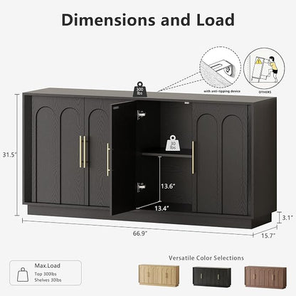 FORTUNETEC Sideboard Buffet Cabinet - Image 2