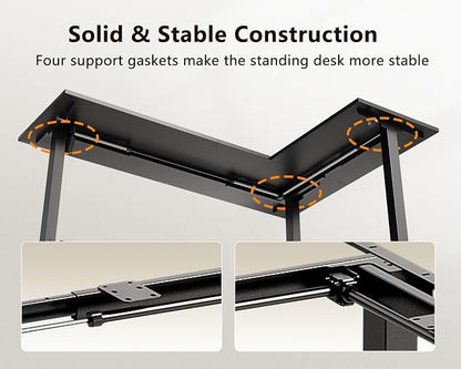 Casaottima 71 Inch Reversible Electric L Shaped Standing Desk, Height - Image 7