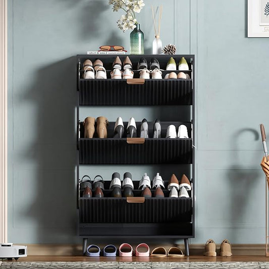 Shoe Cabinet Storage, Modern Freestanding Organizer by QIVOMIX