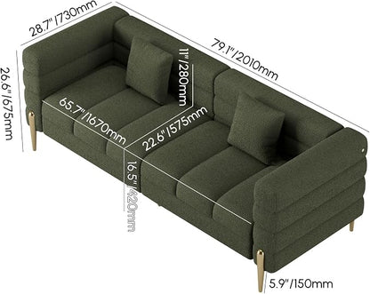 homary Boucle Sofa 79”, Modern 3 Seater Couch - Image 2