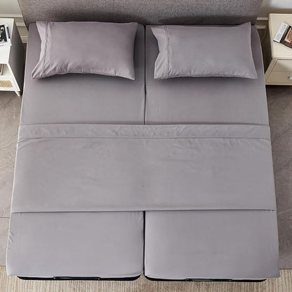 Kingnex Split Queen Sheets for Adjustable Bed Soft 1800 Microfiber 5 Pieces - Image 3