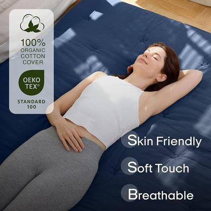 ZonLi Japanese Floor Futon Mattress Full Size 75"x 54", 100% Cotton Cover 2.5'' - Image 2