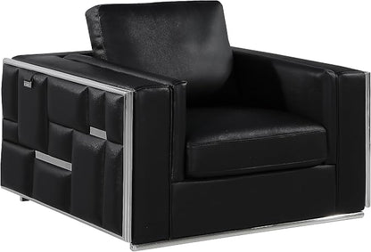 Blackjack Furniture Catania Modern Top Grain Italian Leather Sofa Set - Image 2