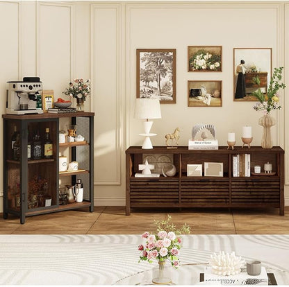 BON AUGURE Coffee Bar Cabinet for Home Liquor, Industrial Coffee Station for - Image 6