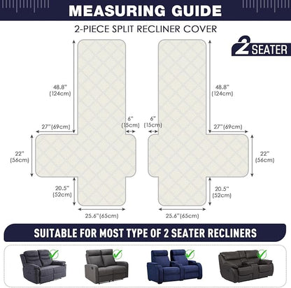 TAOCOCO 100% Waterproof Loveseat Recliner Cover, Non Slip Split Loveseat Covers - Image 5