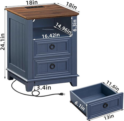 Joaxswe 18" Farmhouse Night Stands Set of 2 - Image 5