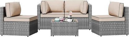 Patio Furniture Sets, 5 Piece Outdoor Sectional Sofas, Wicker Rattan Outdoor by Shintenchi%7CFurnitureMadeforRealLife