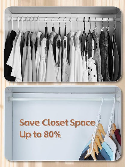 HOUSE DAY White Magic Space Saving Hangers, Premium Smart Hanger Hooks - Image 3