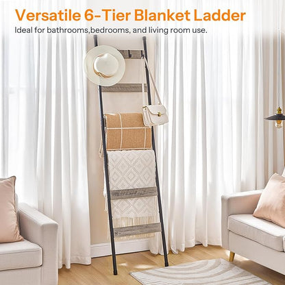 HOOBRO Blanket Ladder, 6-Tier Towel Rack - Image 4