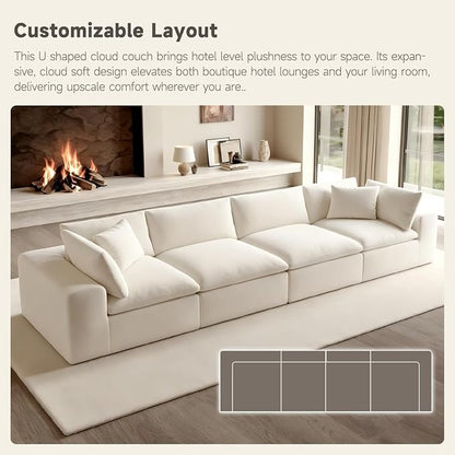 130" Modern Boneless Cloud Couch, Sectional Couches - Image 10