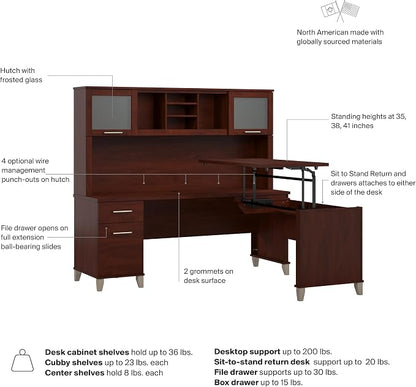Bush Home 72-Inch L-Shaped Sit to Stand Desk - Image 8