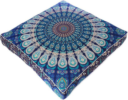 Mandala Floor Pillow Cover Meditation Cushion Seating Throw Hippie Round by EyesofIndia