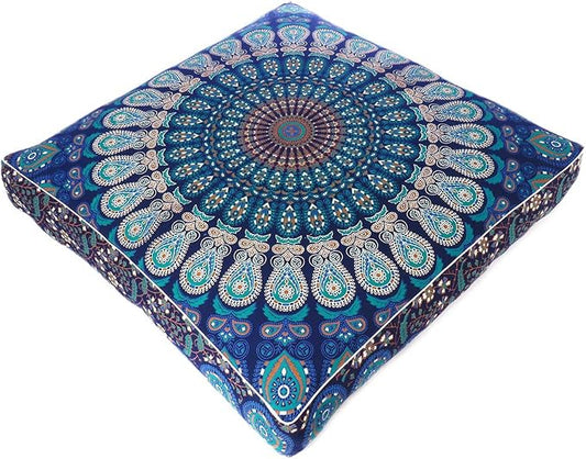Mandala Floor Pillow Cover Meditation Cushion Seating Throw Hippie Round by EyesofIndia