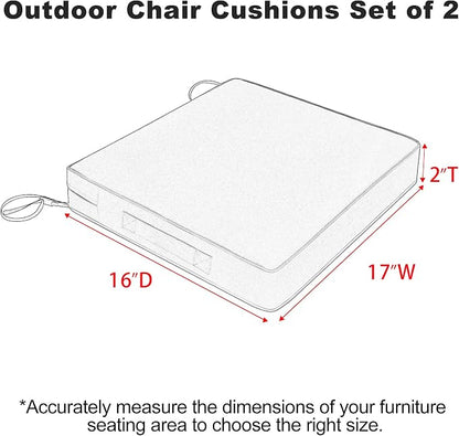 Favoyard Patio Chair Cushions 17 x 16 x 2 Inch Waterproof Outdoor Seat Cushions - Image 3