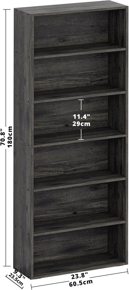 IRONCK Bookshelves and Bookcases Floor Standing 6 Tiers Display Storage Shelves - Image 3