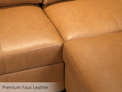 EASE MOOSE Faux Leather Sectional Couch Sofa - Image 6