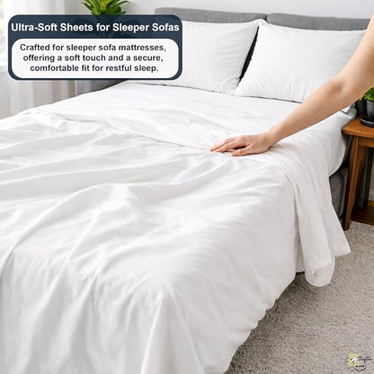 Cottington Lane Sleeper Sofa Sheets Full Size, 4 Piece Premium Quality 100% - Image 3