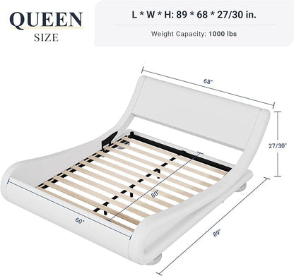 Allewie Queen Size Upholstered Platform Bed Frame - Image 2