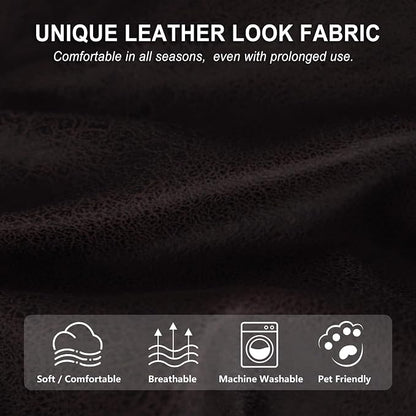 ANARACHON Leather Look Recliner Couch Cover, 8-Pieces Stretch Recliner Sofa - Image 5