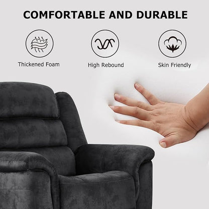 EBELLO 3 Pieces Reclining Living Room Set, Soft Fabric Manual Recliner Sofa - Image 6