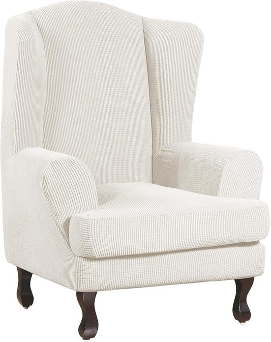 Turquoize Wingback Chair Covers 2 Piece Wing Chair Slipcover Stretch Slipcovers by Turquoize