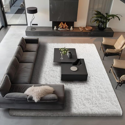Ophanie Area Rugs 9x12 Living Room, Large White Bedroom Carpet, Big Shag Indoor - Image 3