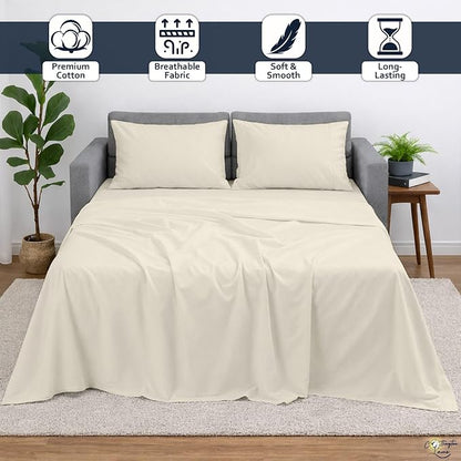 Cottington Lane Sleeper Sofa Sheets Full Size, 4 Piece Premium Quality 100% - Image 2