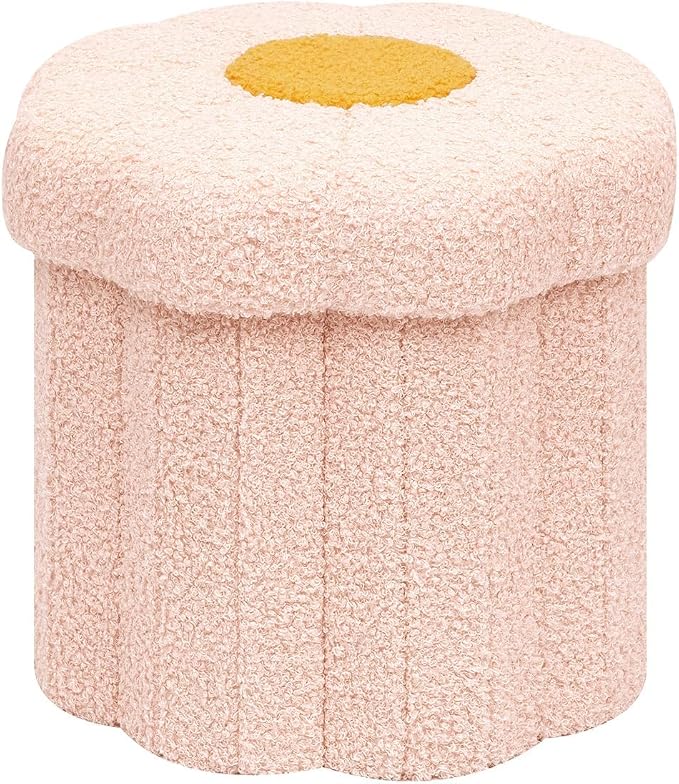 B FSOBEIIALEO Storage Ottoman Foldable, Sunflower Shaped Small Footrest by BFSOBEIIALEO