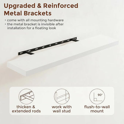 fuqing 40 Inch Floating Shelves | 6.7 Inch Deep White Shelves - Image 5
