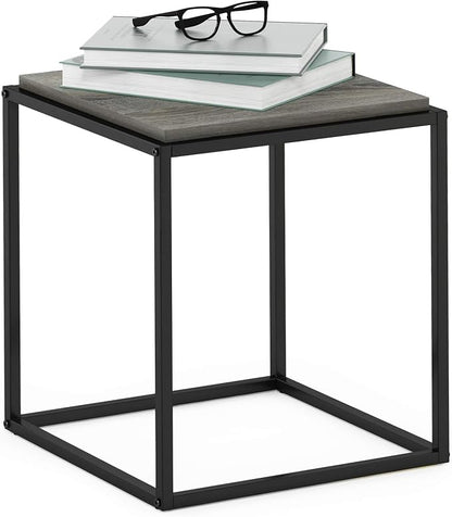 Furinno Moretti Cube Modern Stackable End Table Shelf, French Oak Grey by Furinno-FitsYourSpaceFitsYourBudget